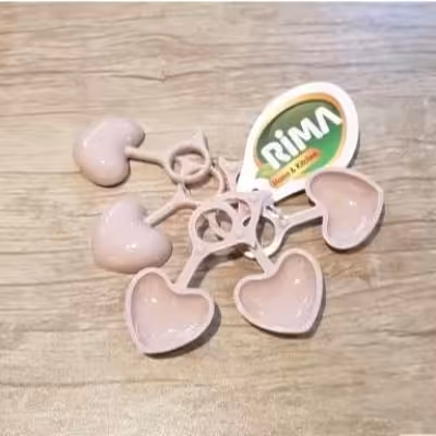 قاشق پیمانه ای طرح قلب رنگ کالباسی