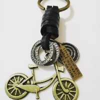 جاکلیدی طرح دوچرخه برنزی .نقره ای و رنگ مسی 
