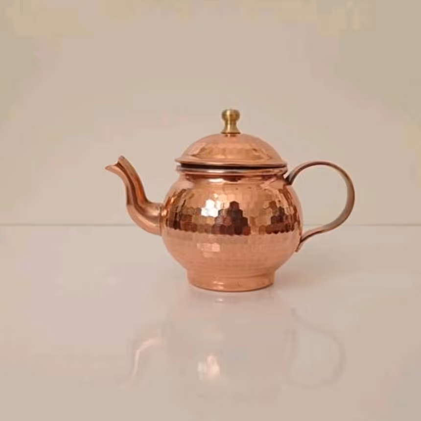 قوری  زعفران دم کن مسی نانو شده