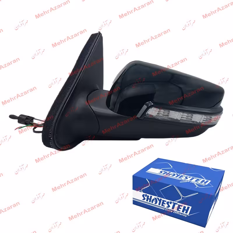 آینه دستی راهنمادار پژو 405 با قاب مشکی براق برند SHAYESTEH سمت راننده



