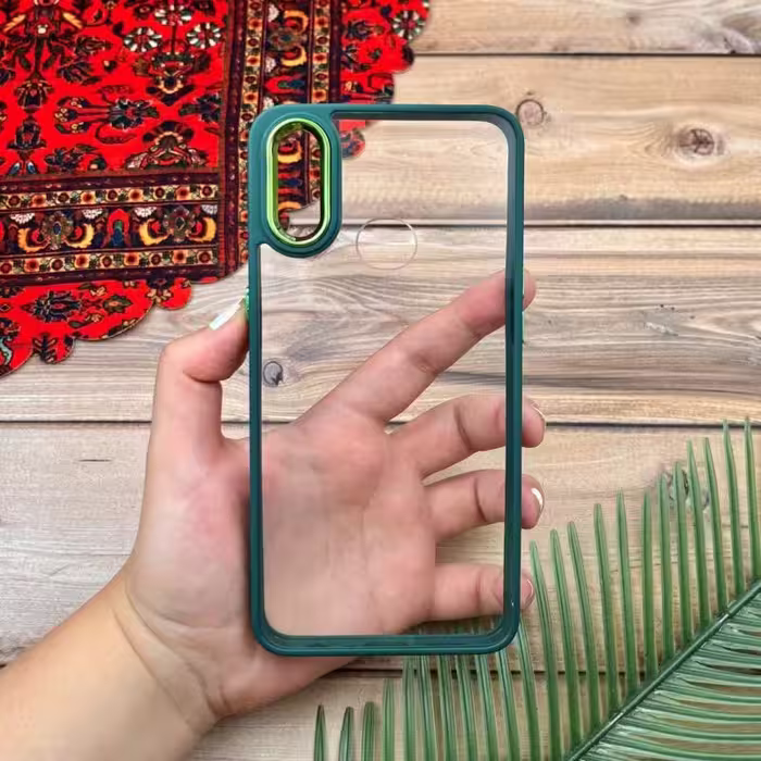 قاب گوشی Galaxy A10S سامسونگ اورجینال دورسیلیکونی شفاف سبز کد 81916