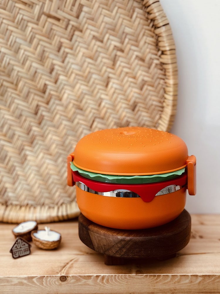 ظرف غذای داخل استیل همبرگر کد001549