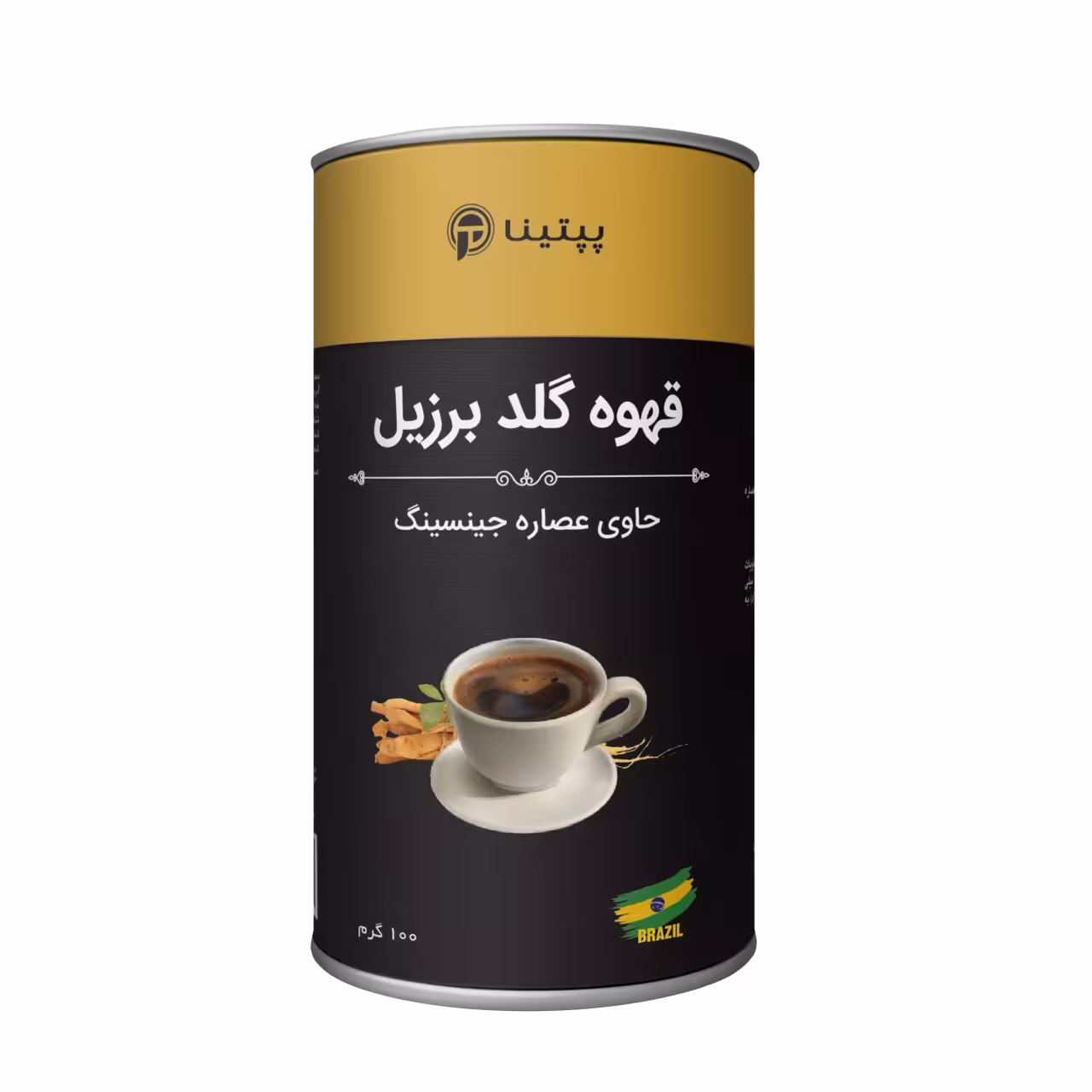 قهوه گلد برزیل حاوی عصاره جینسینگ پپتینا 100 گرم