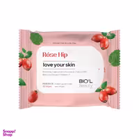 دستمال مرطوب بیول مدل رز هیپ مخصوص پوست های چرب و مختلط بسته 20 عددی