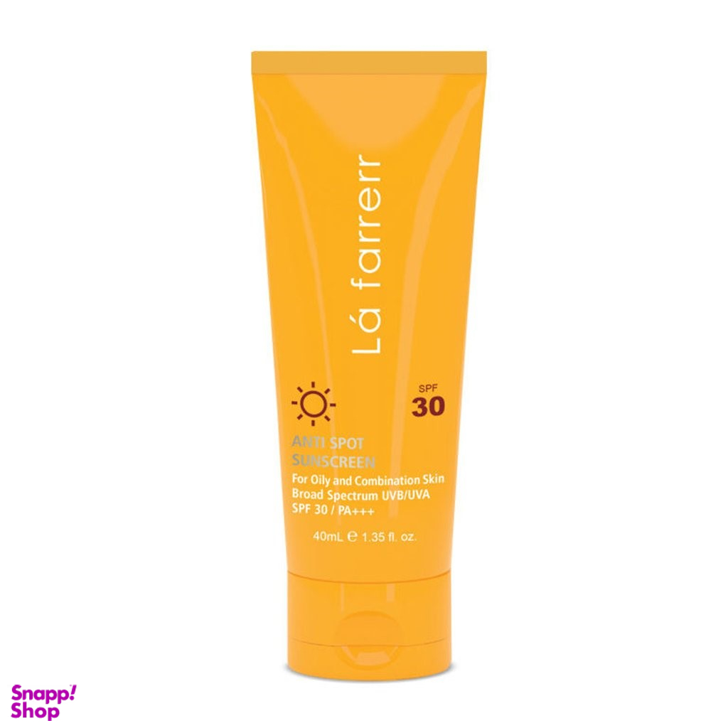 کرم ضد آفتاب لافارر (La farrerr) بی رنگ spf40 ضد لک مناسب پوست چرب