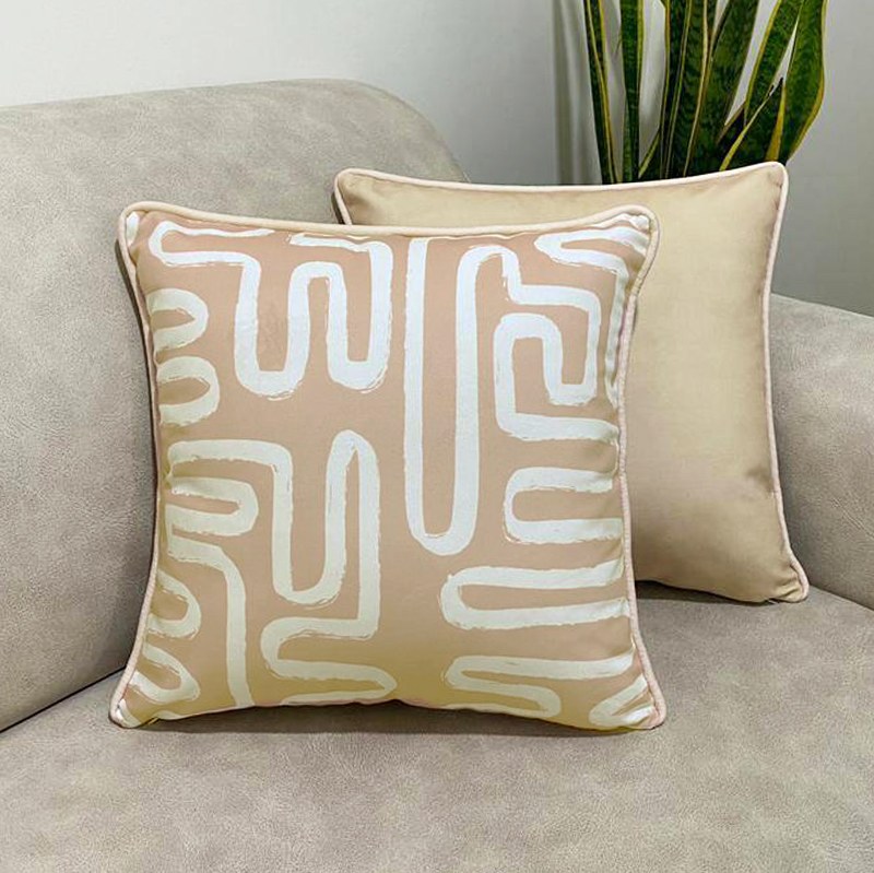 کاور کوسن مخمل ( طرح مینیمال ) 45 در 45 سانت - مغزی دوزی - کد 712