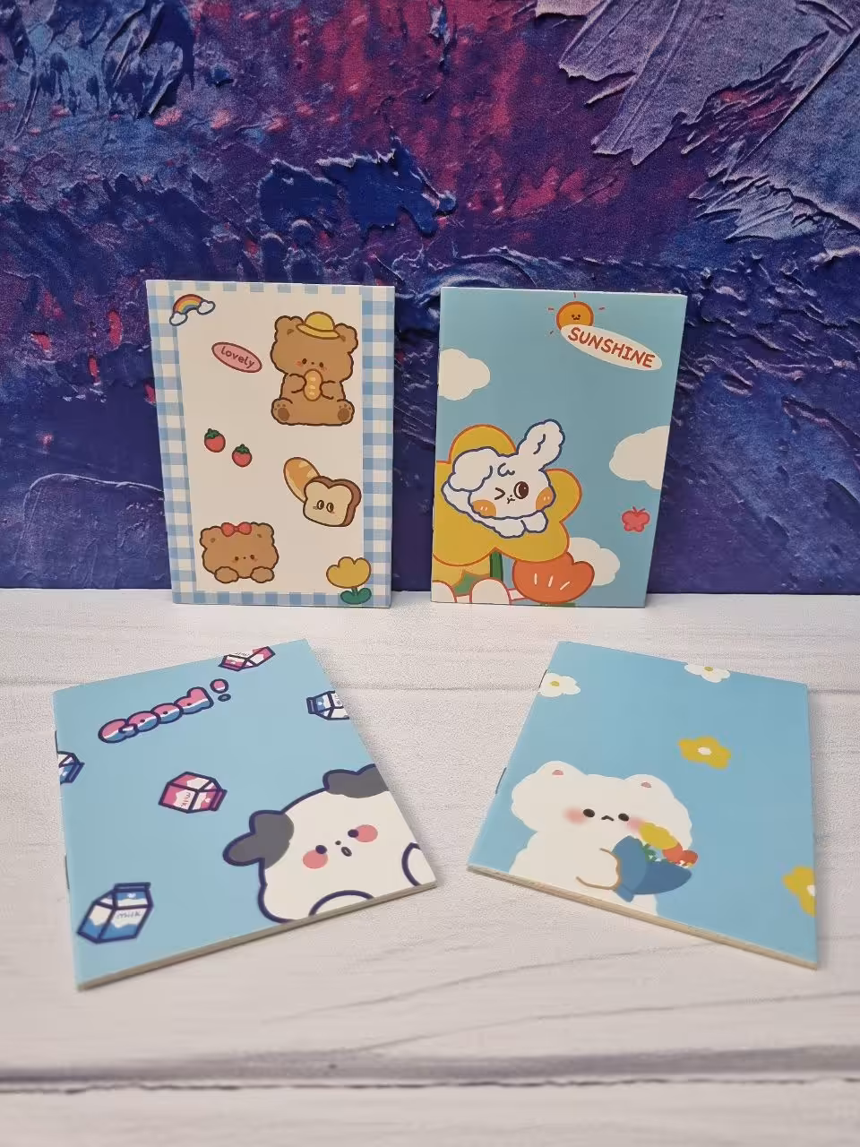 دفترچه یادداشت خط دار پاسپورتی وارداتی طرح کیوت خرسی خرگوش آبی