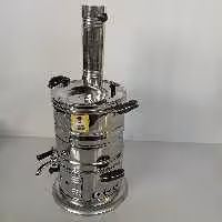 سماور زغالی استیل دارای دودکش و دسته عایق با ظرفیت 5 لیتر