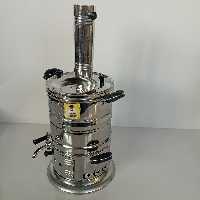 سماور زغالی استیل دارای دودکش و دسته عایق با ظرفیت 5 لیتر