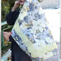 روسری نخی طرحدار برند mz قواره 120 دور دوخت و ارسال رایگان 