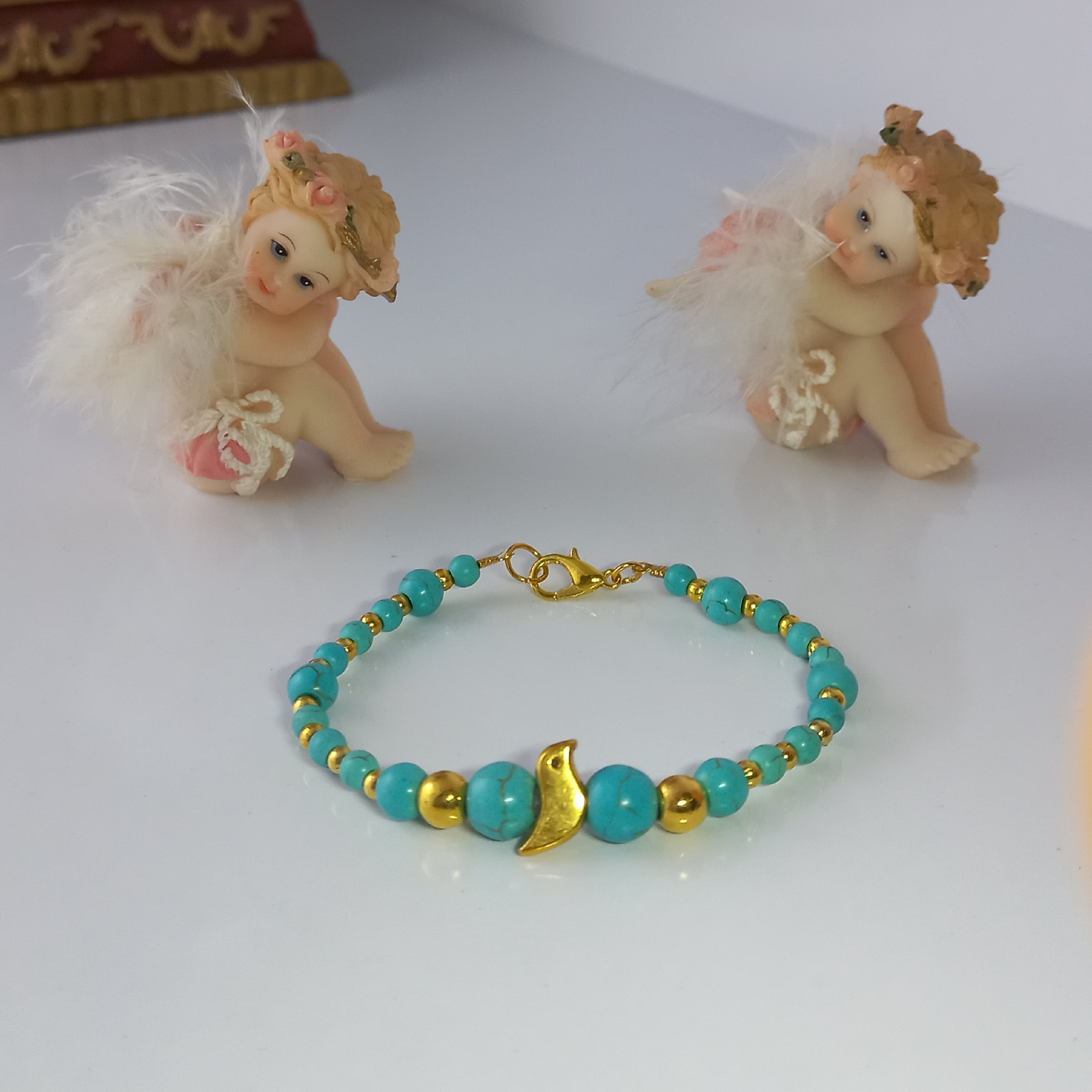 دستبند فیروزه ای مرغ آمین کد 08