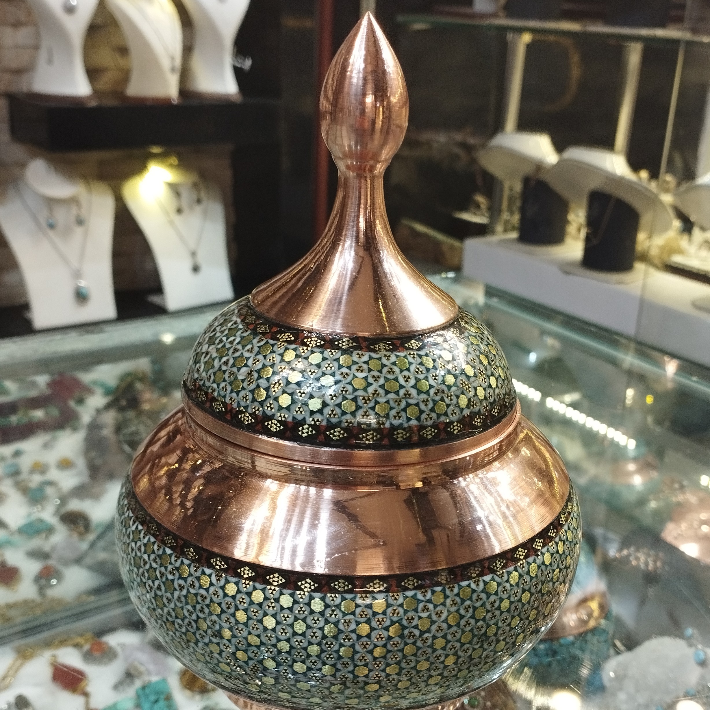 گلدان خاتم ومس