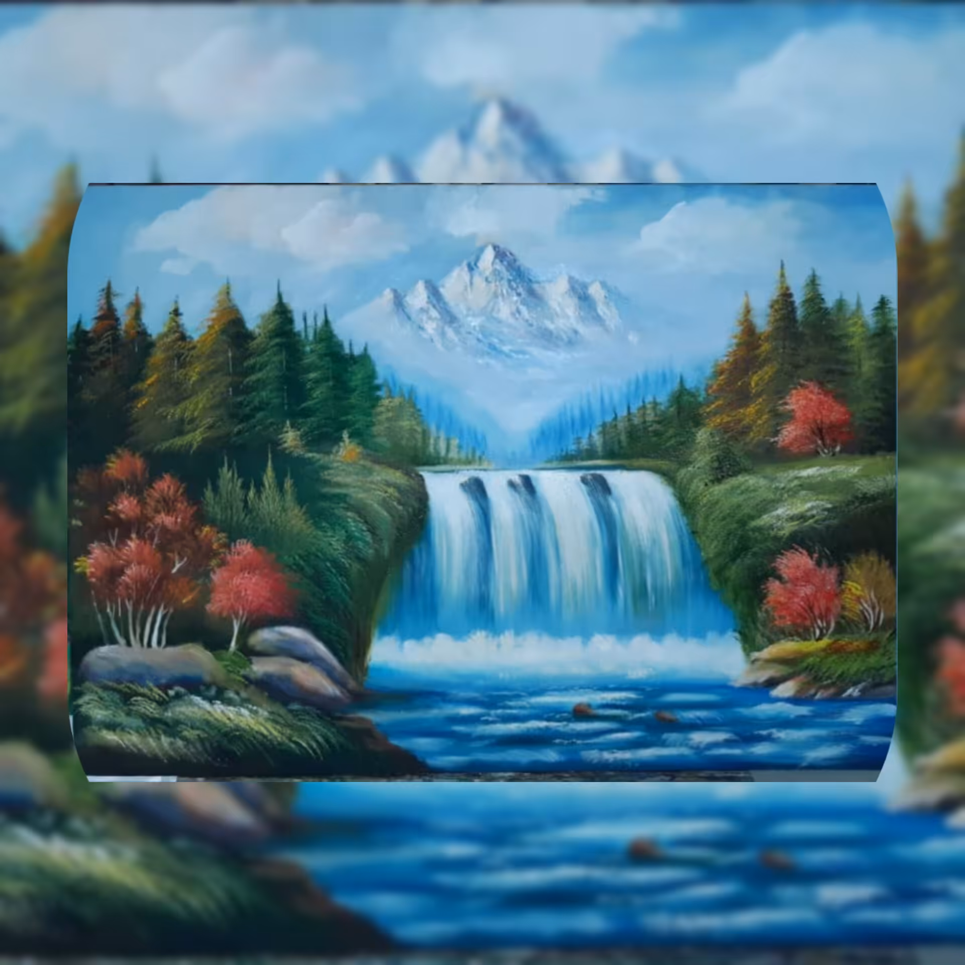 تابلو نقاشی رنگ روغن روی بوم طرح منظره                 