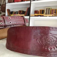 کمربندورزشی وبدنسازی چرم طبیعی عرض13 با لایه فوم پشت کمربند( قبل ثبت موجودی بگیرد)