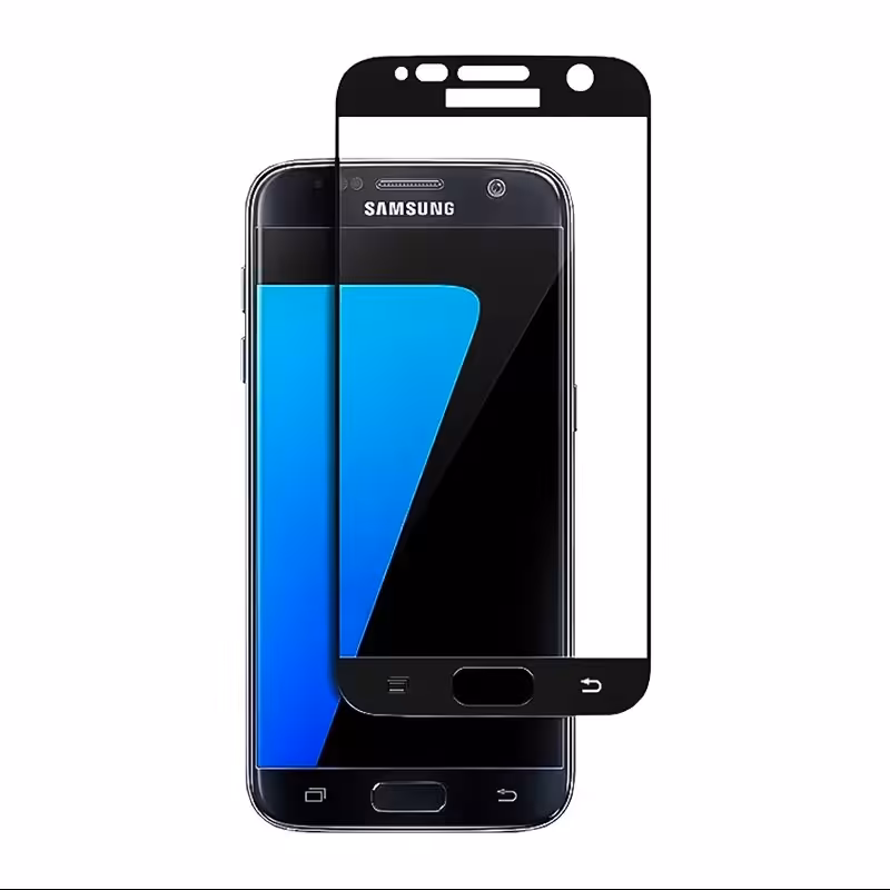 گلس شیشه ای تمام صفحه گوشی Samsung Galaxy S7 - فریم مشکی