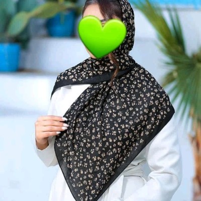 روسری حریر نخ دور دست دوز