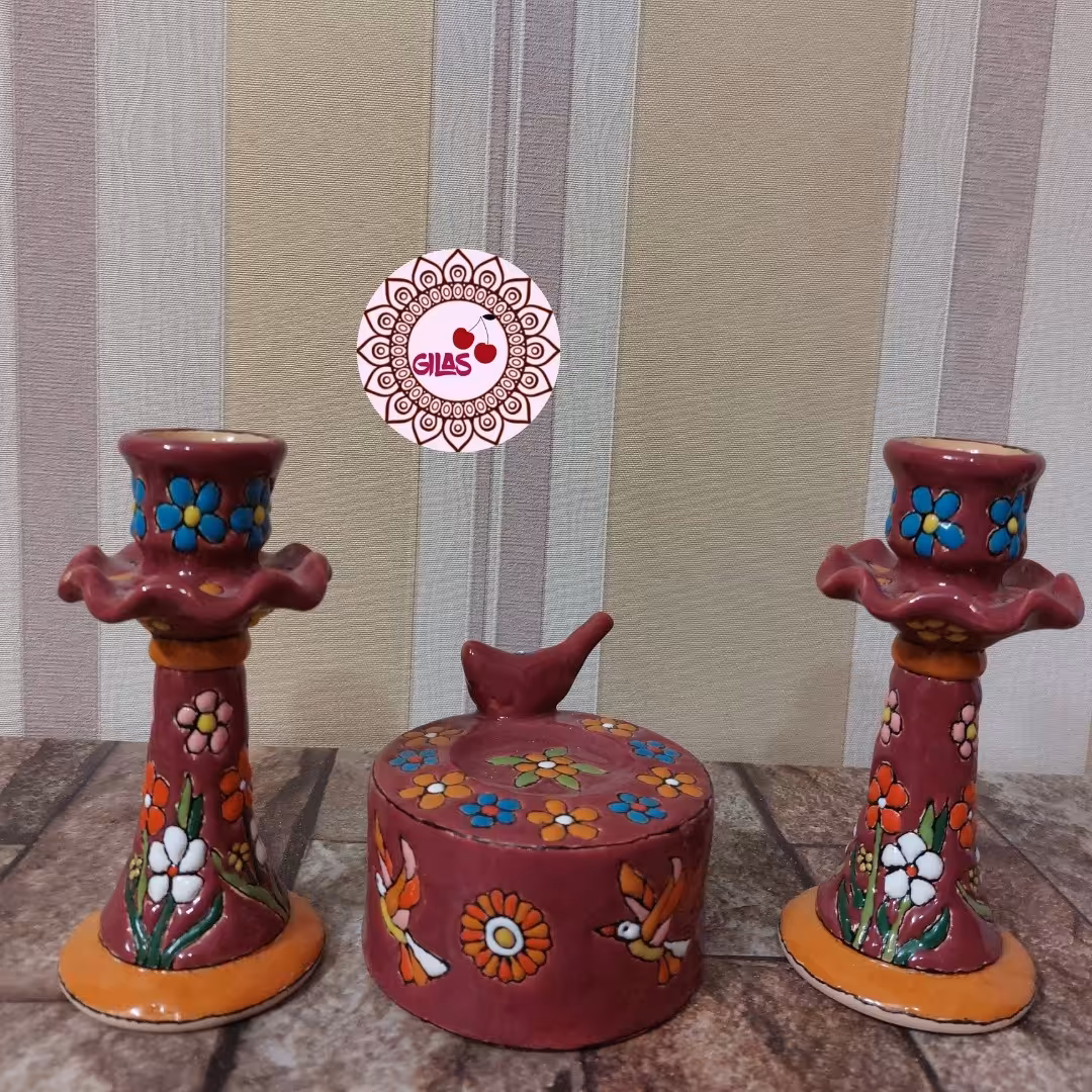 ست جاشمعی و جای وارمر میناکاری 