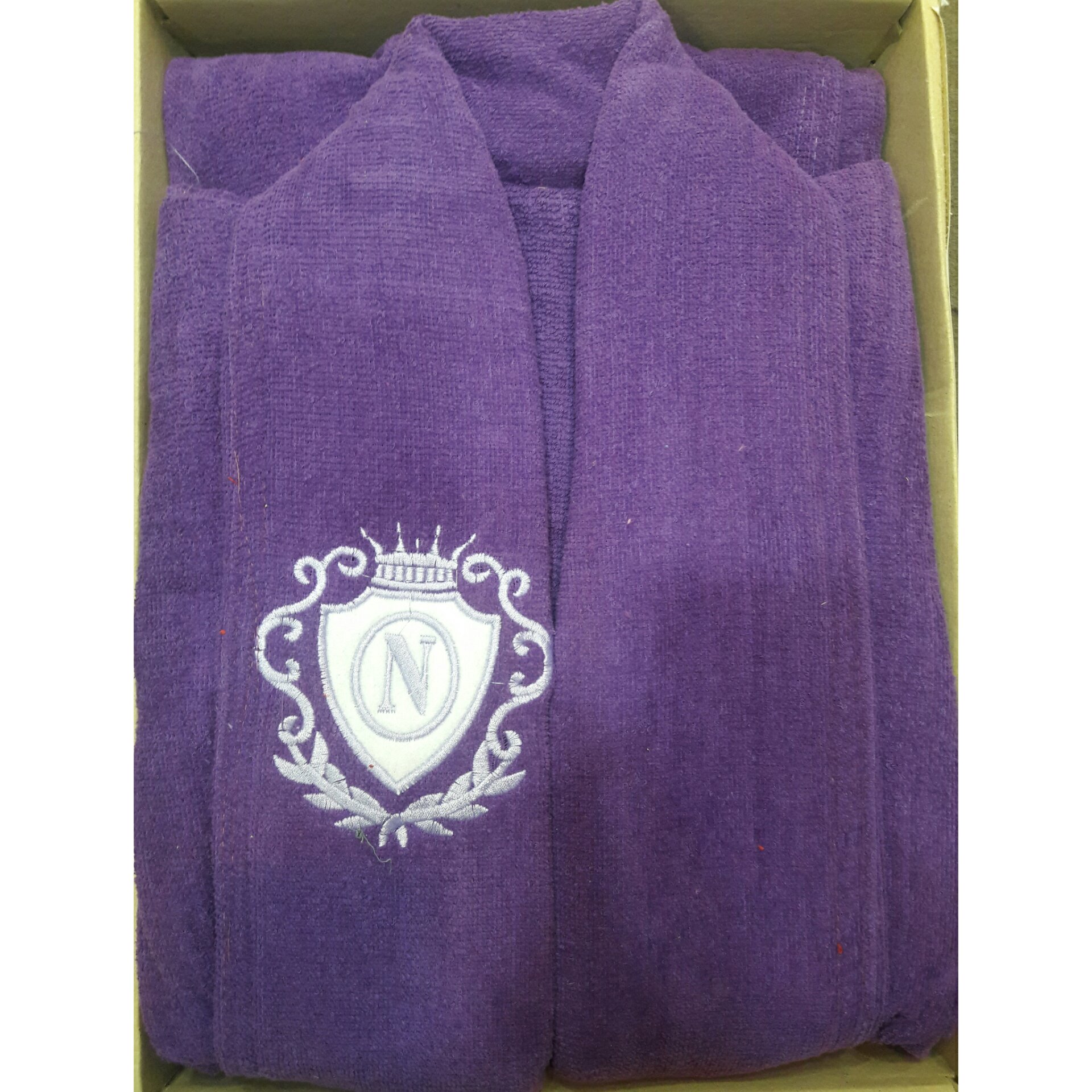 حوله پالتویی کتان سایز 125 رنگ بادمجانی