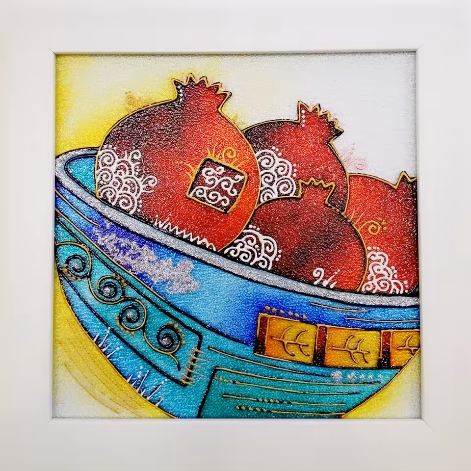 تابلو ویترای طرح کاسه انار