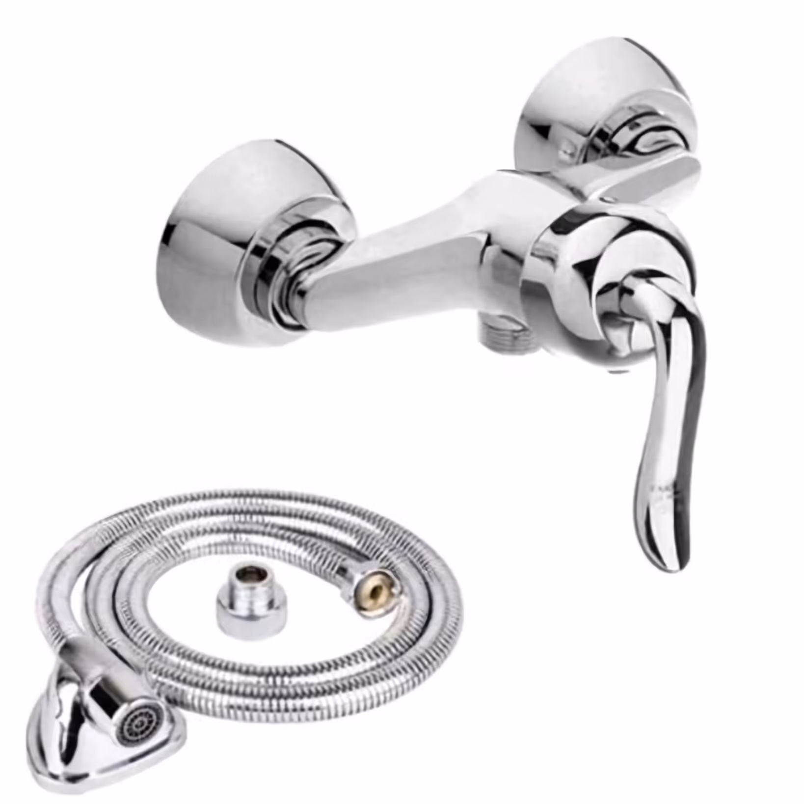 شیر توالت قاصدک کروم و شلنگ توالت کروم