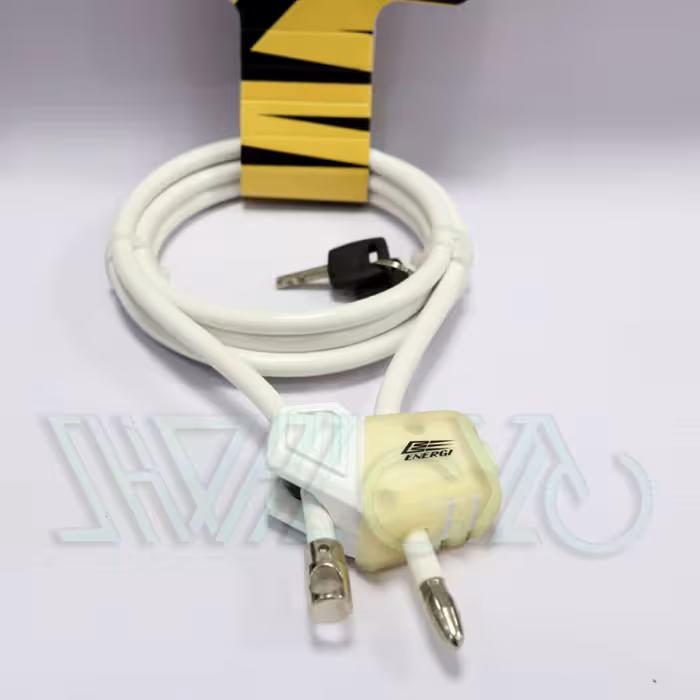 قفل دوچرخه انرژی - 2 متری - ضخامت 8 میلیمتر  - سفید