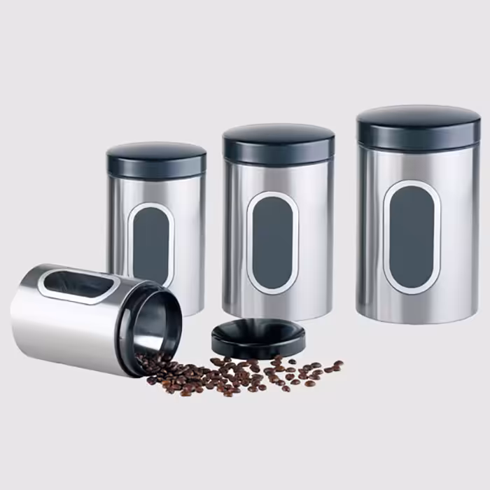 قوطی 4 رقم پنجره دار استیل یونیک کد 5990