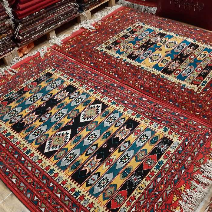 قالیچه دستبافت ترکمن اعلا، طرح اورتمن ،3متری،ارسال رایگان،پشم