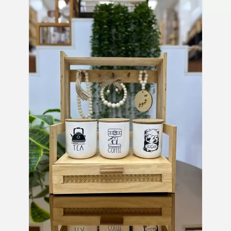 استند چوبی کشودار حصیری استند نظم دهنده آشپزخانه چوبی کشودار مناسب جهیزیه استند ادویه کشودار استند چوبی کشویی