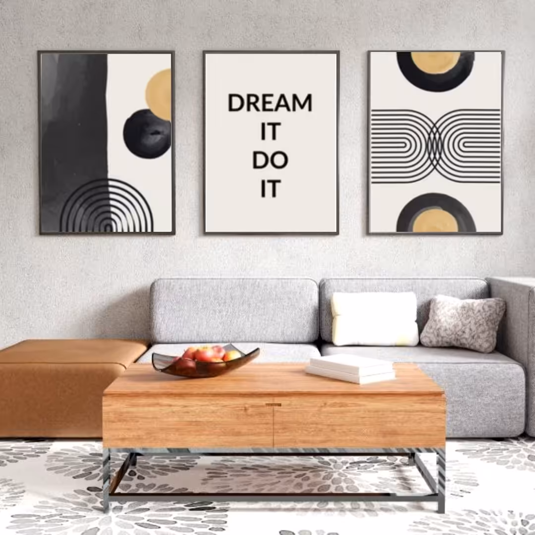 تابلو دکوراتیو DREAM IT DO IT مینیمال سه تکه 
