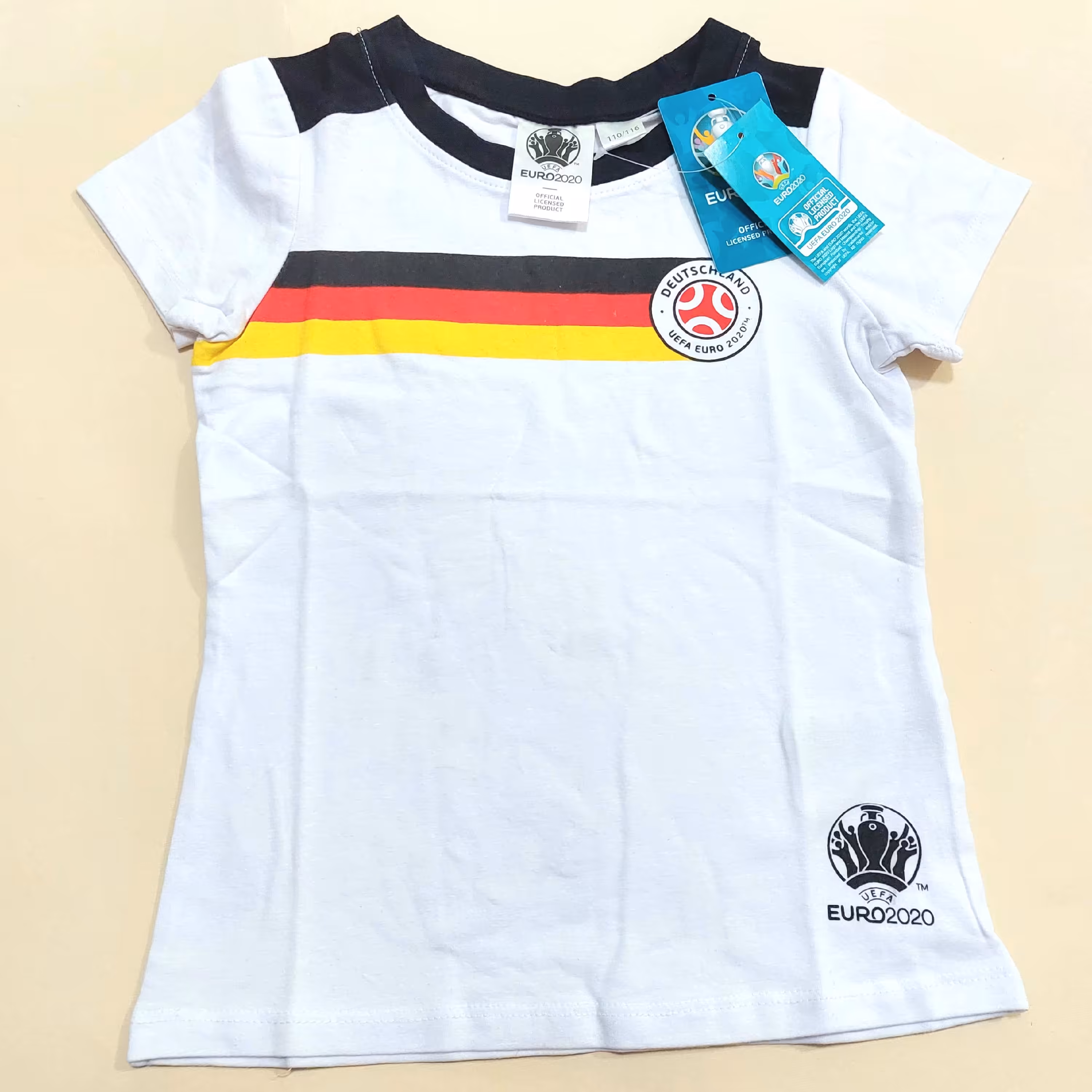 تیشرت نخی طرح یورو تک رنگ سن 4 تا 6 سال مارک آلمانی جنس درجه یک 