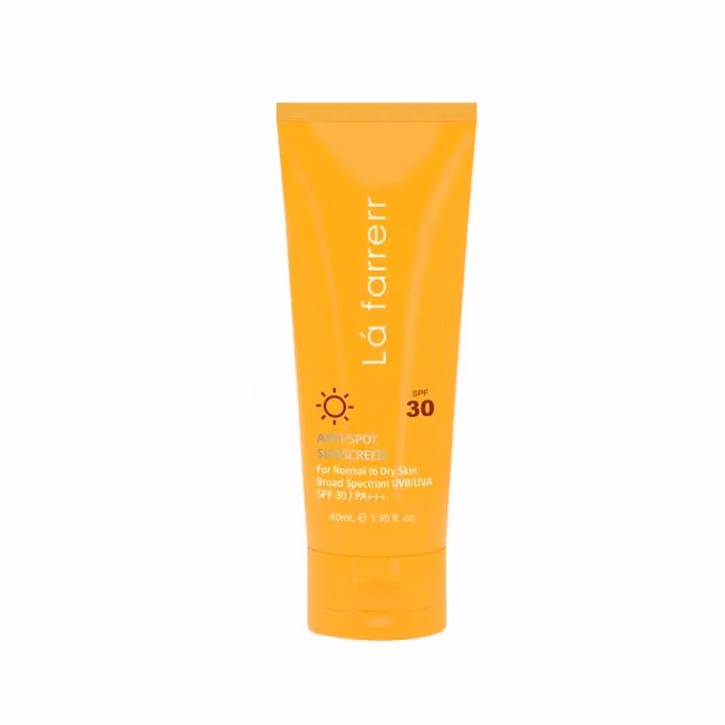 کرم ضد آفتاب و ضد لک لافارر بی رنگ مناسب پوست خشک و معمولی SPF30 حجم 40 میل