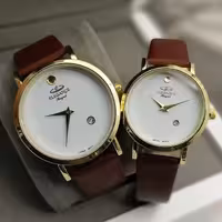 ساعت ست زنانه و مردانه الگانس  بند چرمی با کیفیت مناسب Elegance 