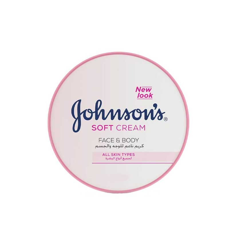 کرم مرطوب کننده دست و صورت مدل SOFT CREAM جانسون 200 میل