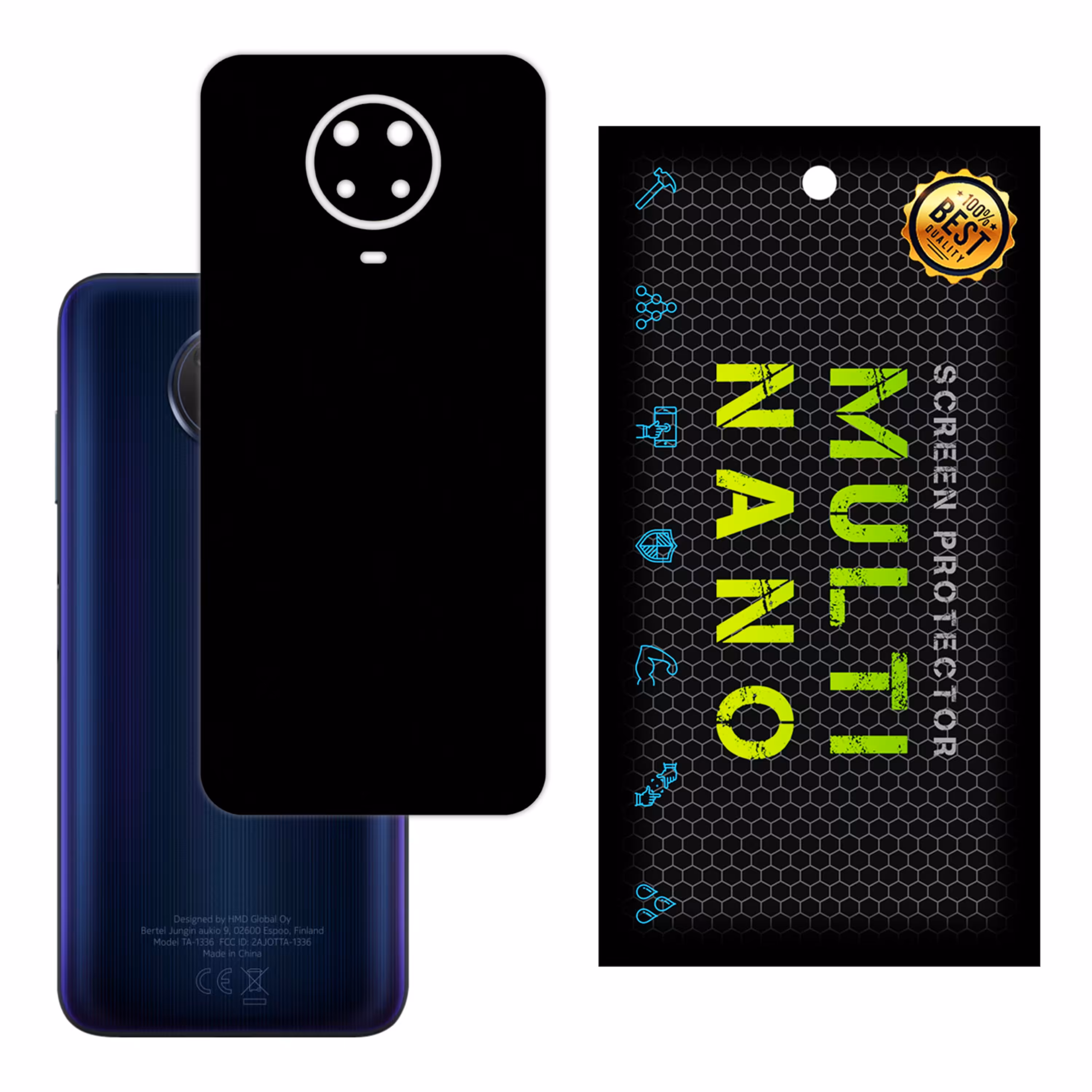 برچسب پوششی MultiNano مدل X-F1M-Black برای پشت موبایل  نوکیا  G20