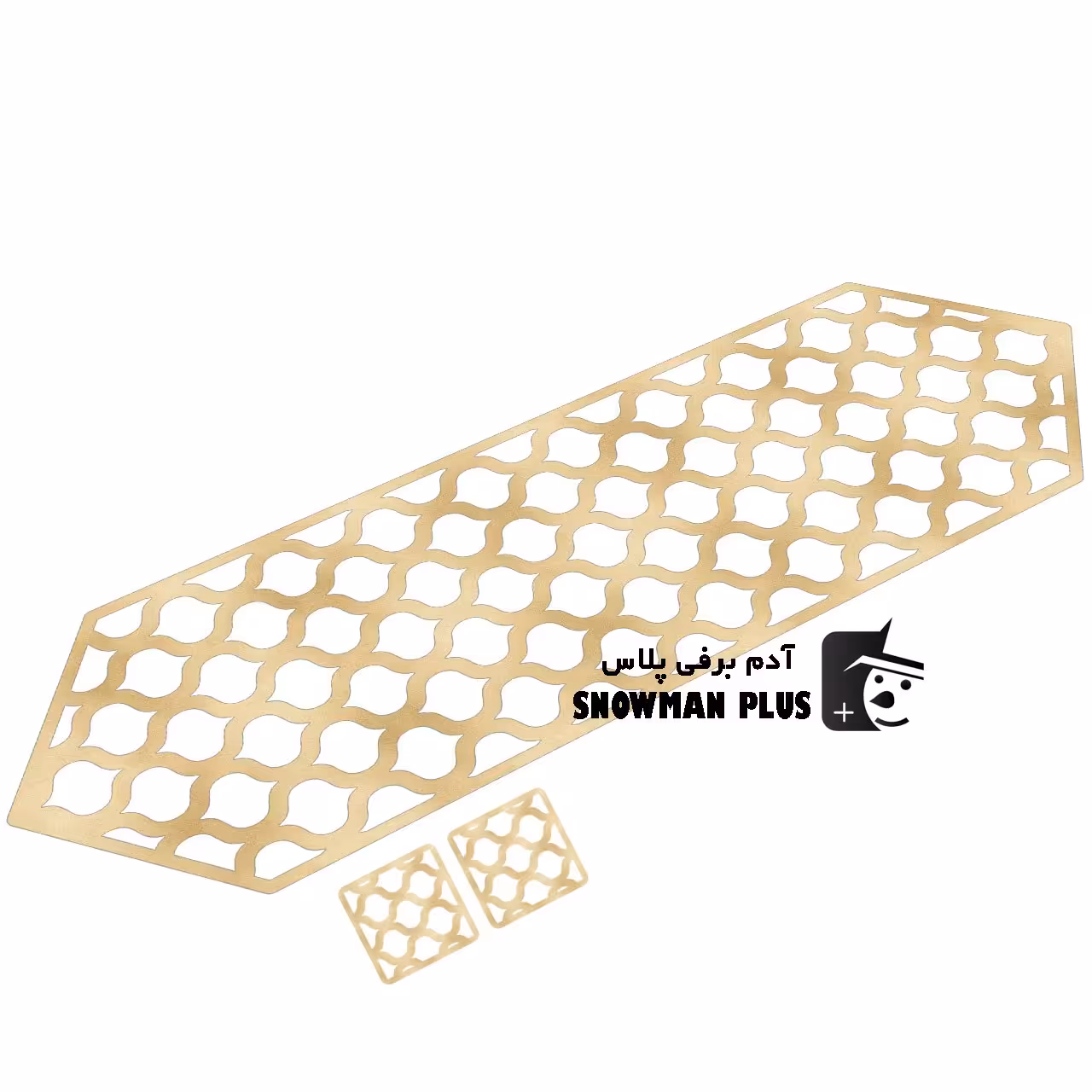 رانر طرح قطره اشک سایز  130-40 چرمی به همراه 2 عدد زیرلیوانی 
