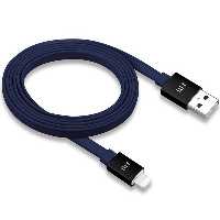 کابل جاست موبایل لایتنینگ ALUCABLE FLAT DELUXE 1.2 متر - آبی - Hiapple.ir