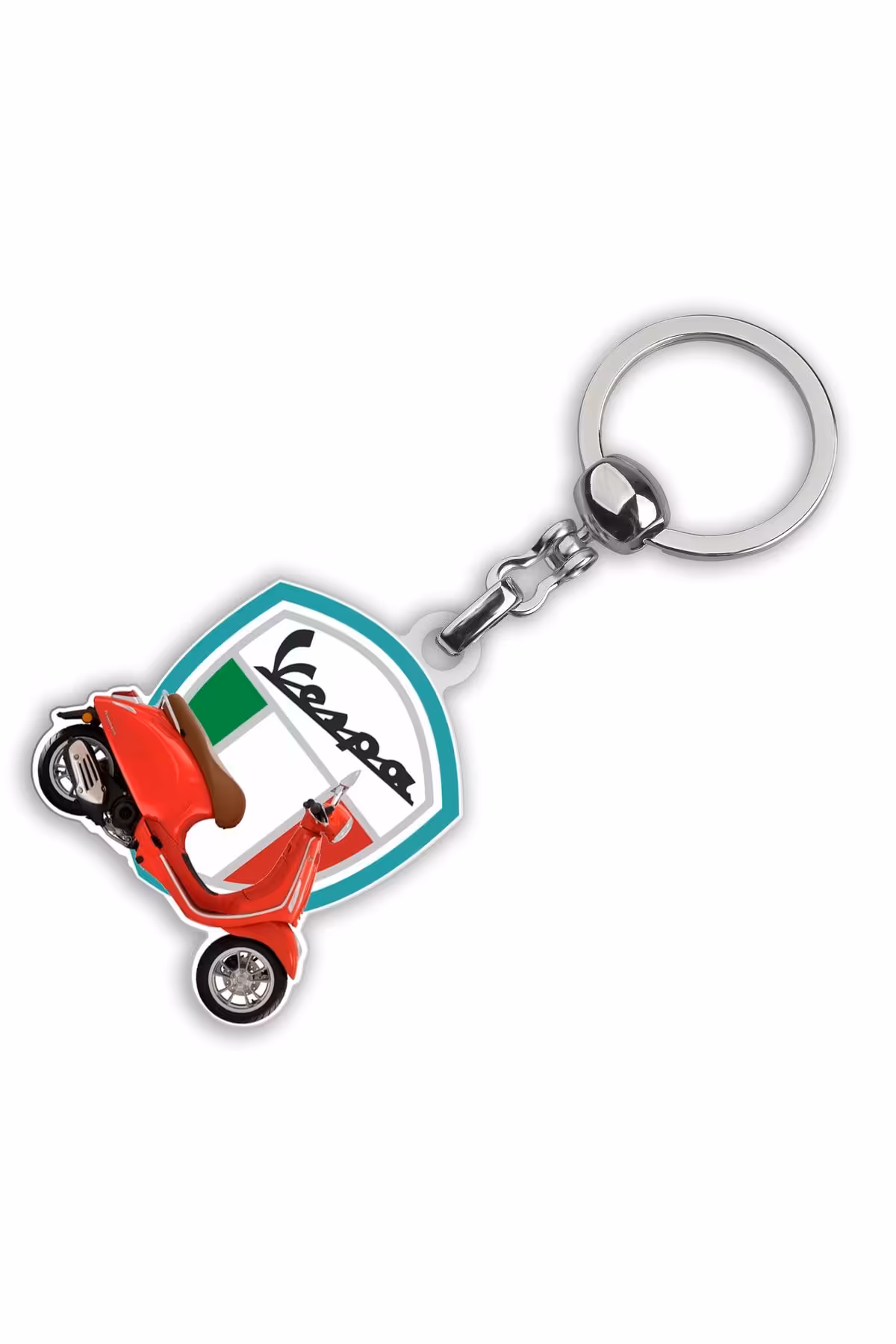 جاسوئیچی موتورسیکلت قرمز موتور سیکلت VESPA MOTORCYCLE DROP LABEL KEYCHAIN Modül