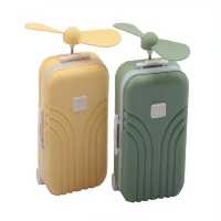 مینی پنکه آینه دار و رینگ لایت طرح چمدان