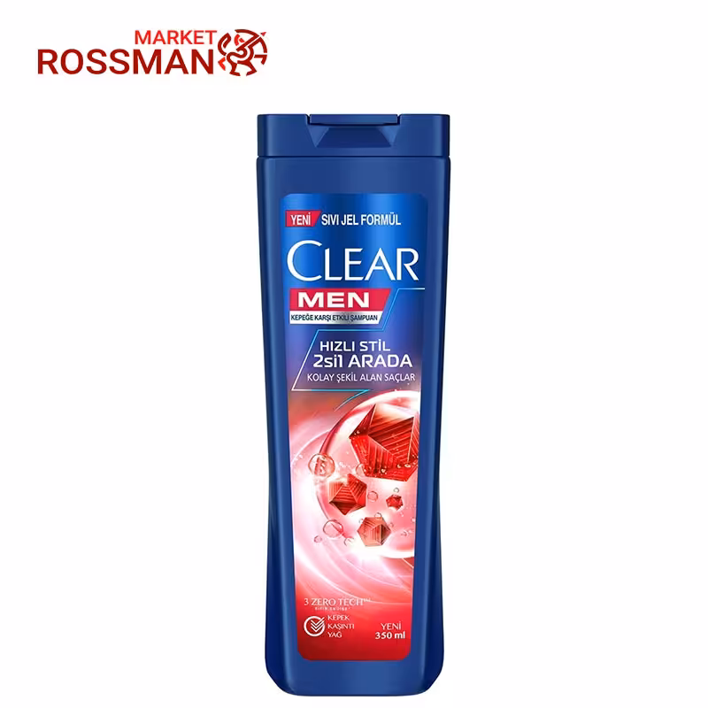 شامپو کلیر Clear مردانه ضد شوره مدل Hizli Stil 2 in 1 حجم 350 میلی لیتر