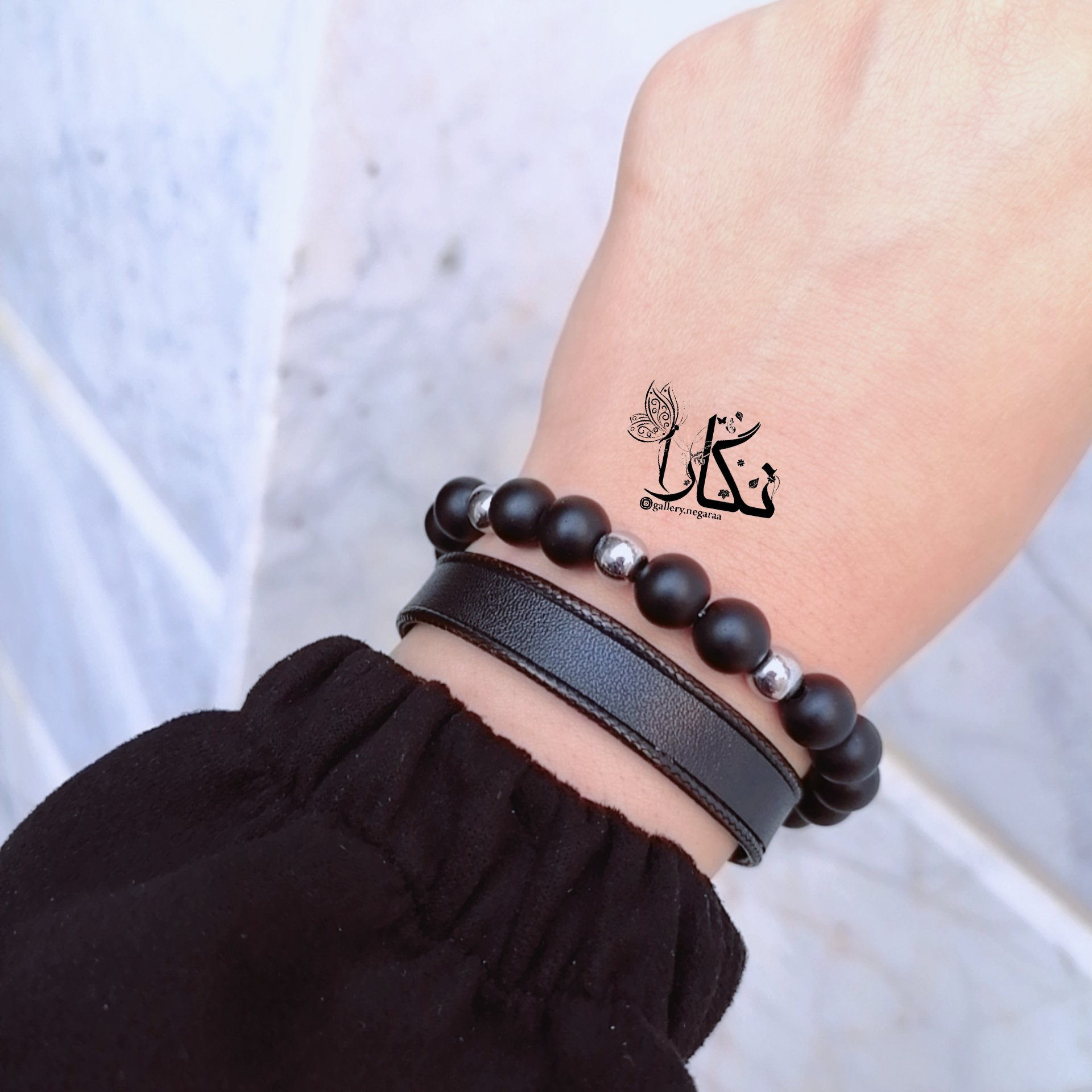  دستبند چرم وسنگ خاص نگاراا