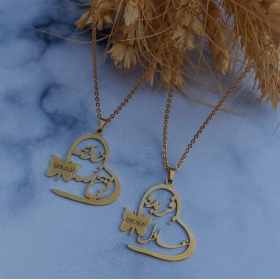 گردنبند اسمی رنگ ثابت با اسم شما ارسال رایگان 