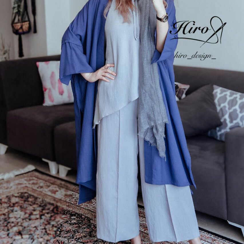 مانتو آبی کاربنی