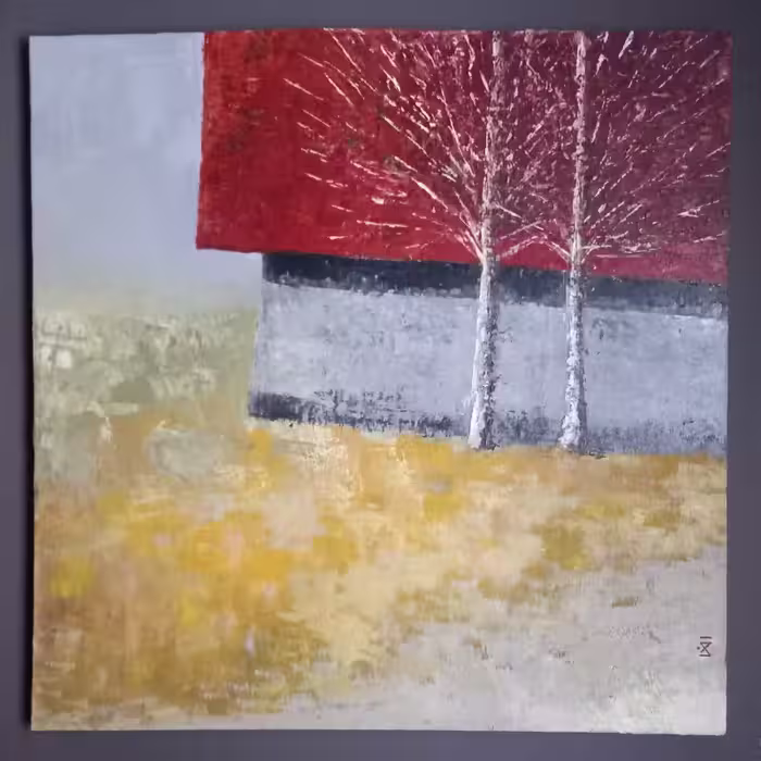تابلو منظره نقاشی رنگ روغن روی بوم با ابعاد 60x60x2cm