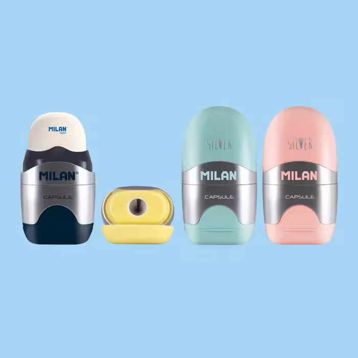 پاکن و تراش مخزن دار میلان مدل Capsule Silver