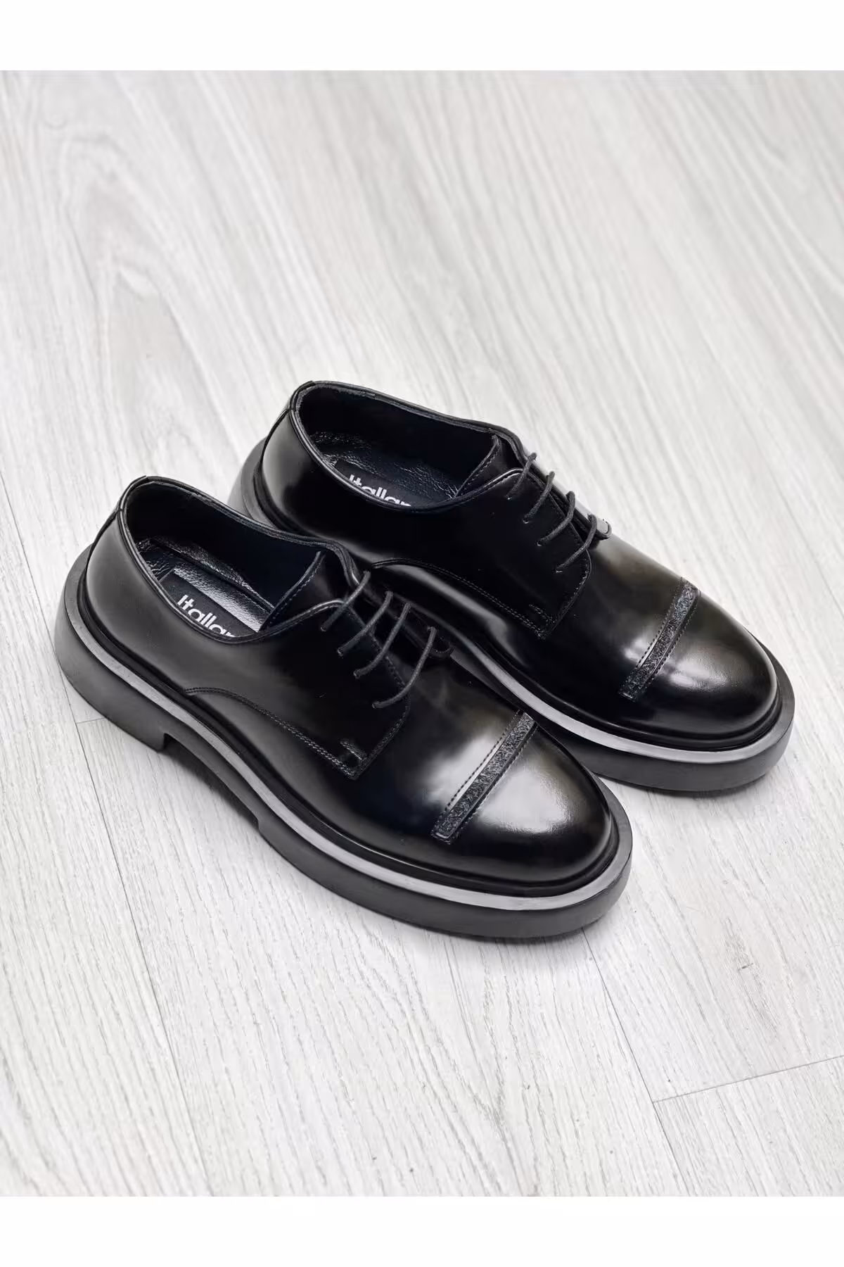 کفش های کژوال مشکی مردانه 3294 روزمره سیاه چرمی ByItallanoshoes