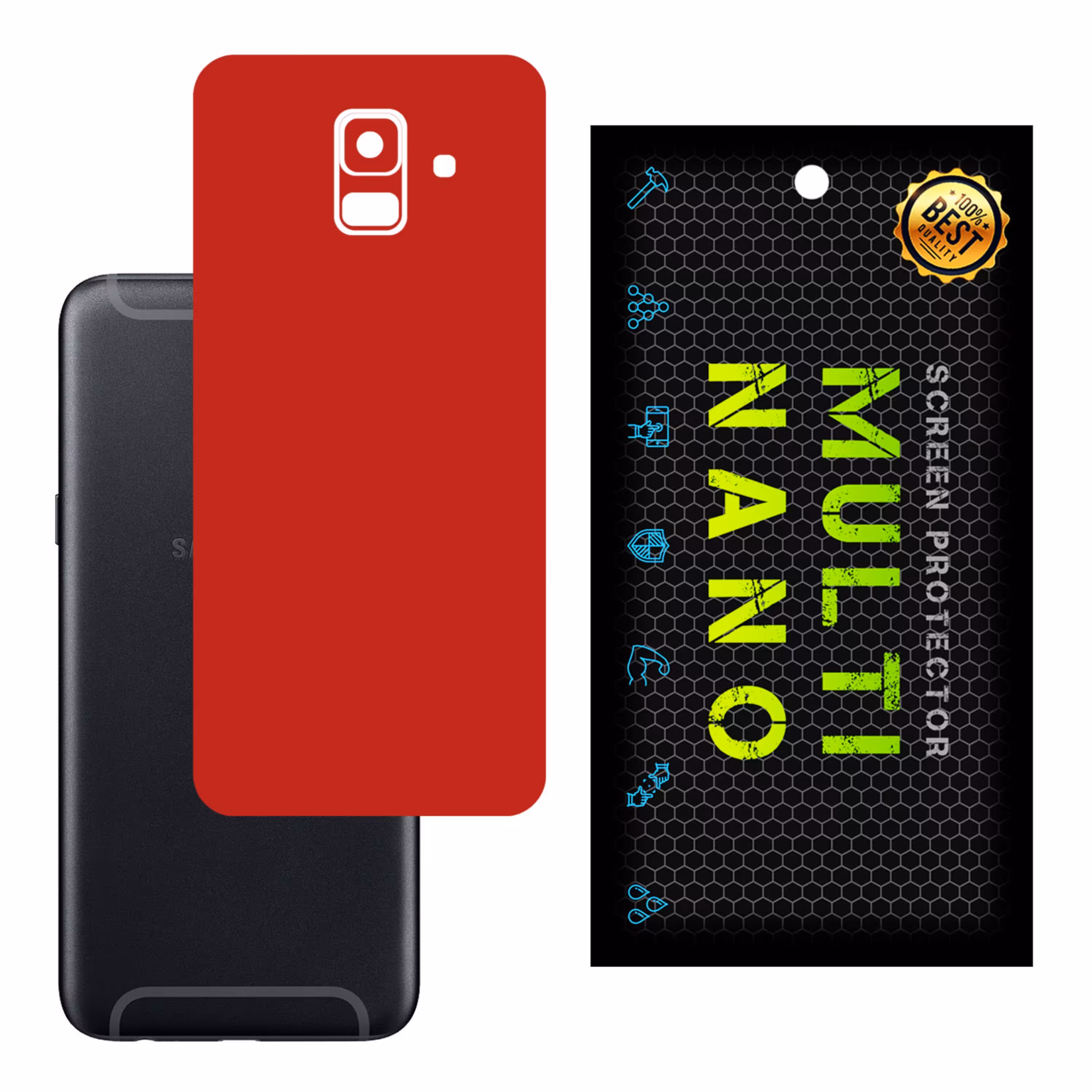برچسب پوششی MultiNano مدل X-F1M-Red برای پشت موبایل  سامسونگ A6 2018