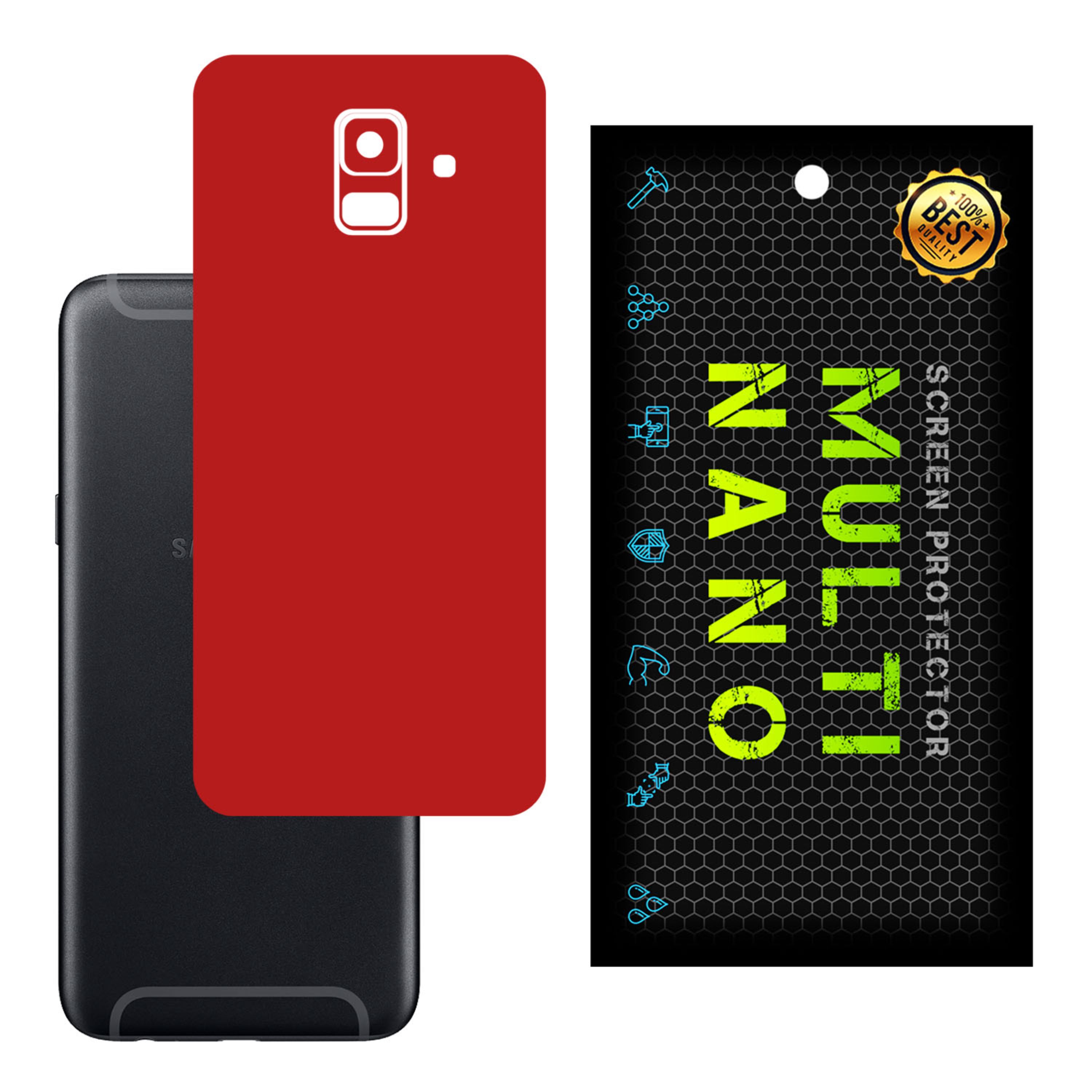 برچسب پوششی MultiNano مدل X-F1M-Red برای پشت موبایل  سامسونگ A6 2018