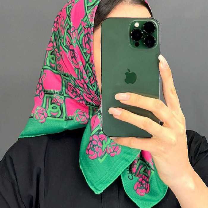 باندانا یا مینی اسکارف نخی طرح شنل سرخابی ارسال رایگان 