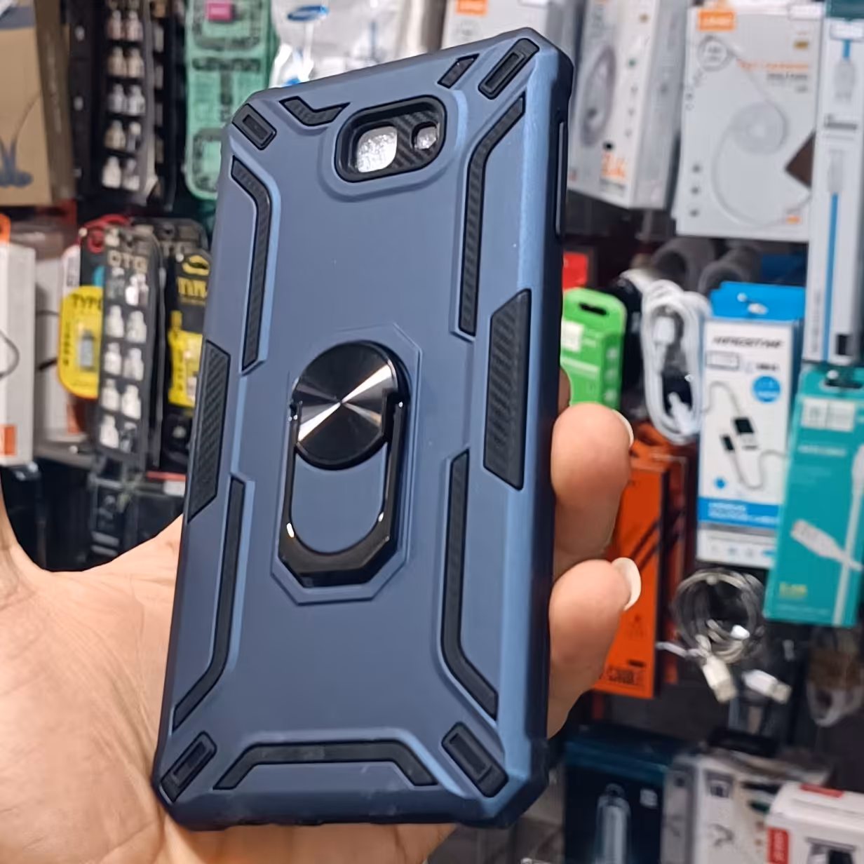 قاب گارد کاور Samsung j7primeبتمنی محافظ لنز دار سرمه ای سامسونگ جی هفت پرایم 