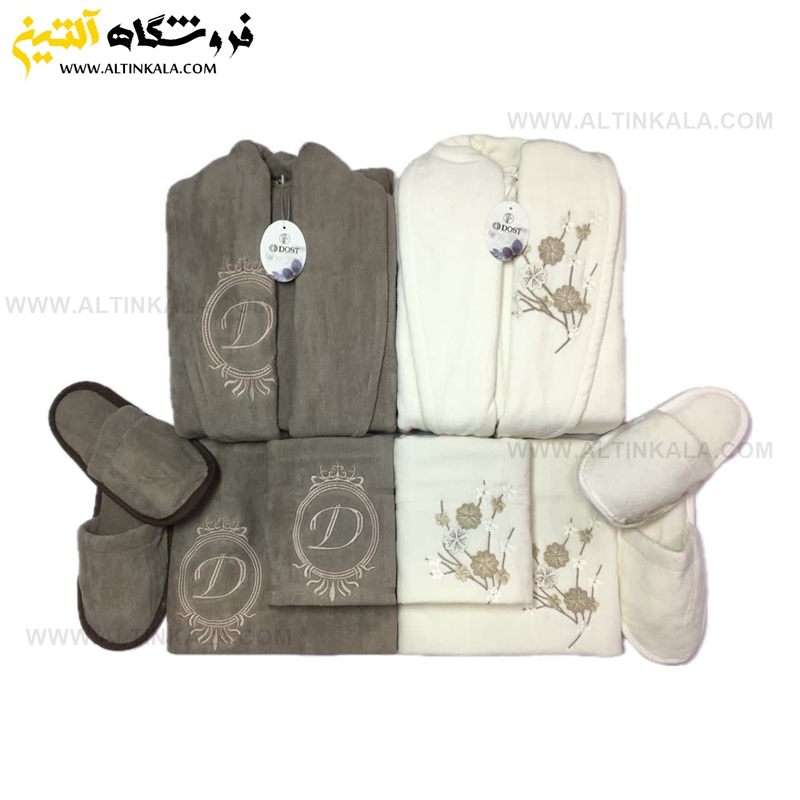 سرویس حوله عروس و داماد 10تکه گلدوزی سه بعدی برند DOST